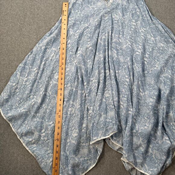 GOA Beachwear by Japna Coverup Dress Sz Large Blue Snake Print Handkerchief hem - Picture 5 of 6